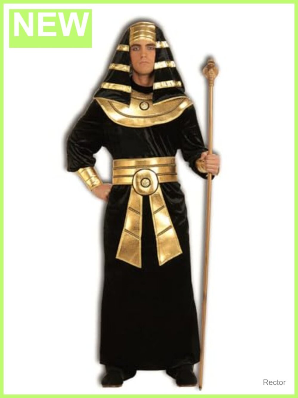 Egyptian Pharaoh Costume Men's Large Headpiece Robe Belt
